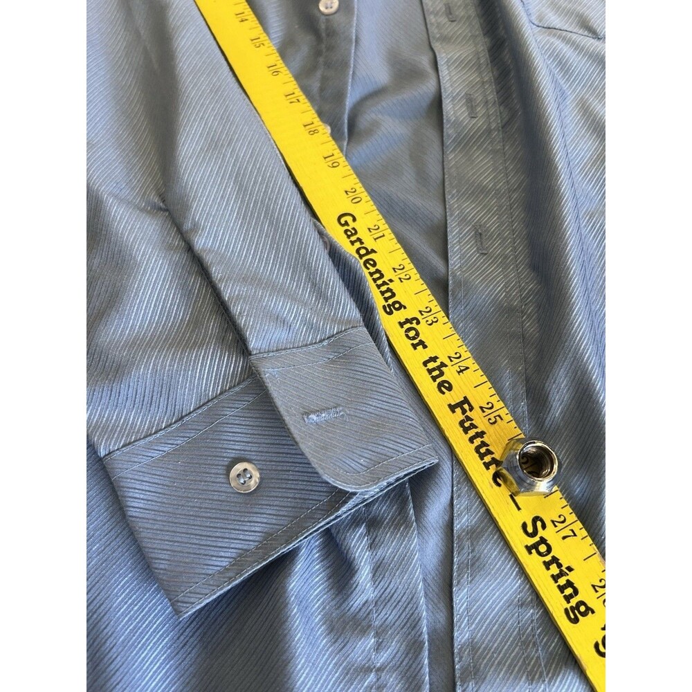 VTG 60s 70s Jacques Corbeau Tailored Fit Dagger Disco Shirt Size L Blue - Picture 7 of 9